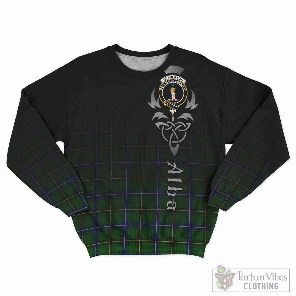 Henderson Tartan Sweatshirt Featuring Alba Gu Brath Family Crest Celtic Inspired - Tartan Vibes Clothing