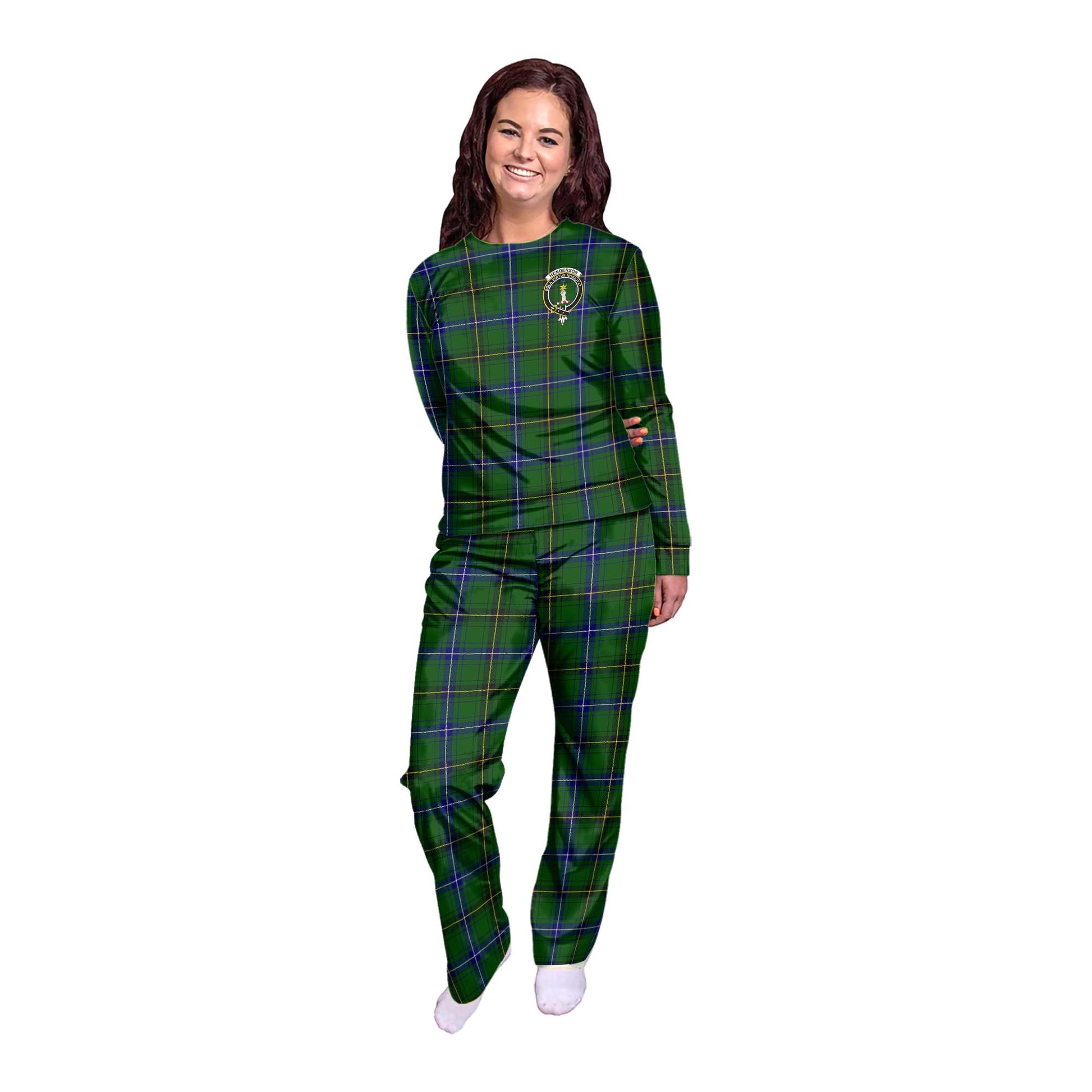 Henderson Tartan Pajamas Family Set with Family Crest - Tartan Vibes Clothing