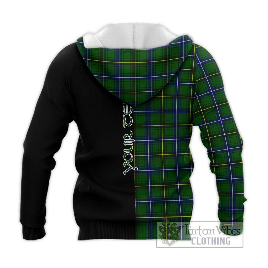 Henderson Tartan Knitted Hoodie with Family Crest and Half Of Me Style - Tartanvibesclothing Shop