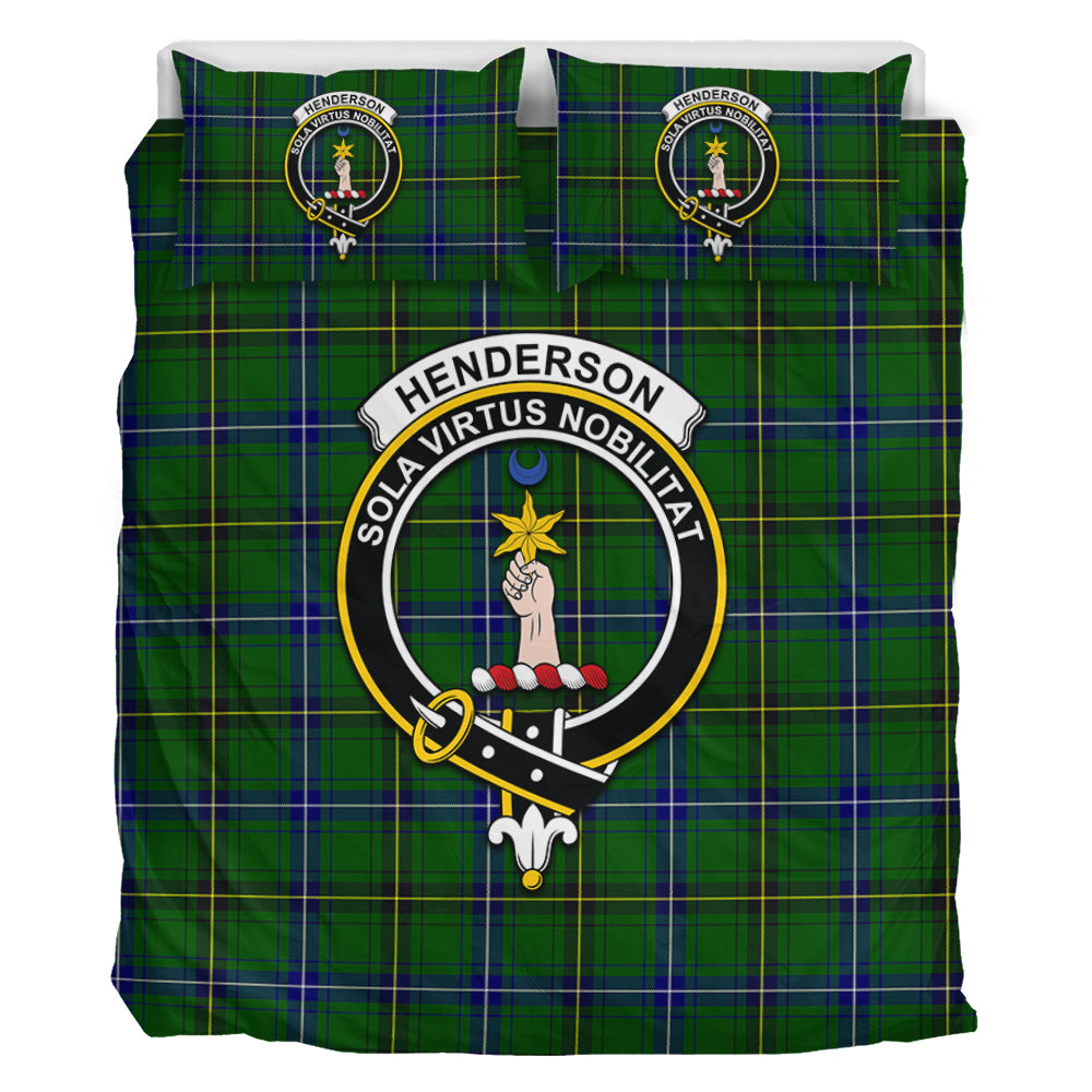 Henderson Tartan Bedding Set with Family Crest - Tartan Vibes Clothing