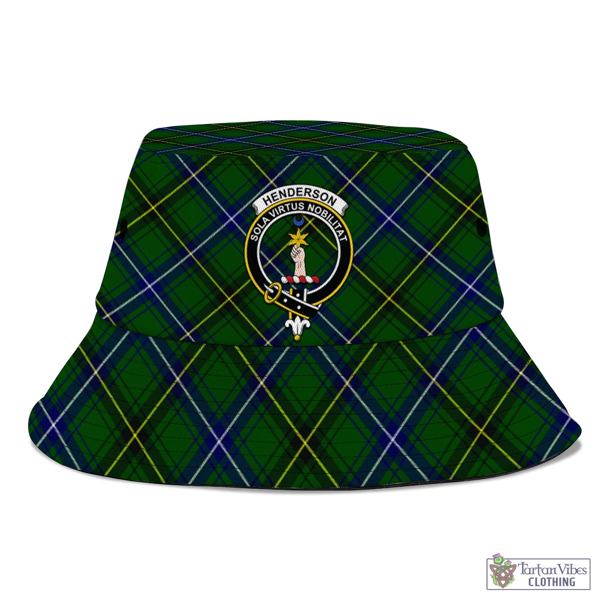 Tartan Vibes Clothing Henderson Modern Tartan Bucket Hat with Family Crest