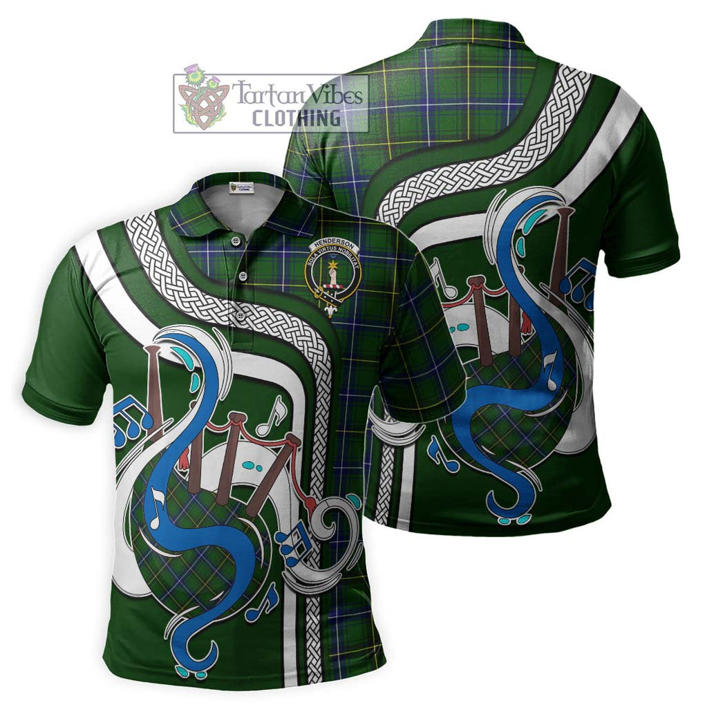 Tartan Vibes Clothing Henderson Modern Tartan Polo Shirt with Epic Bagpipe Style