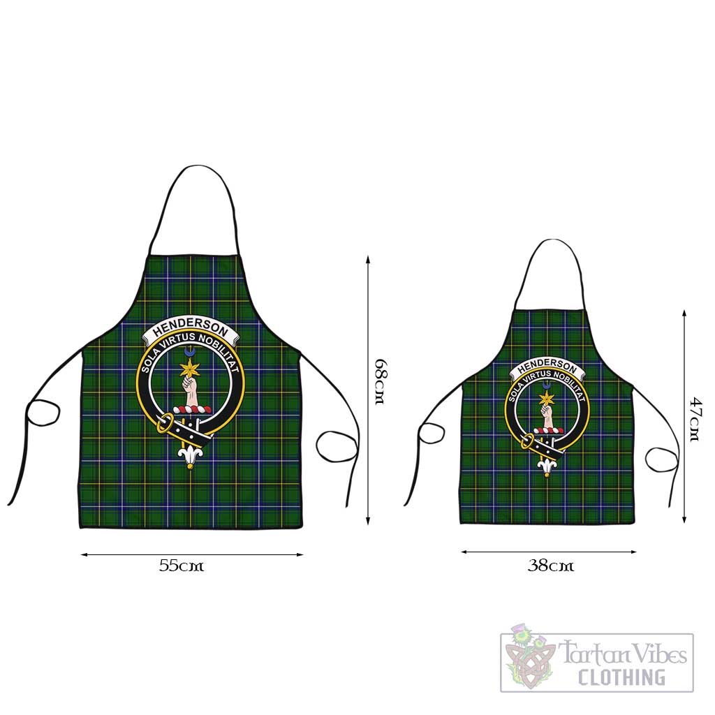 Henderson Tartan Apron with Family Crest Black L 55x68 cm - Tartan Vibes Clothing