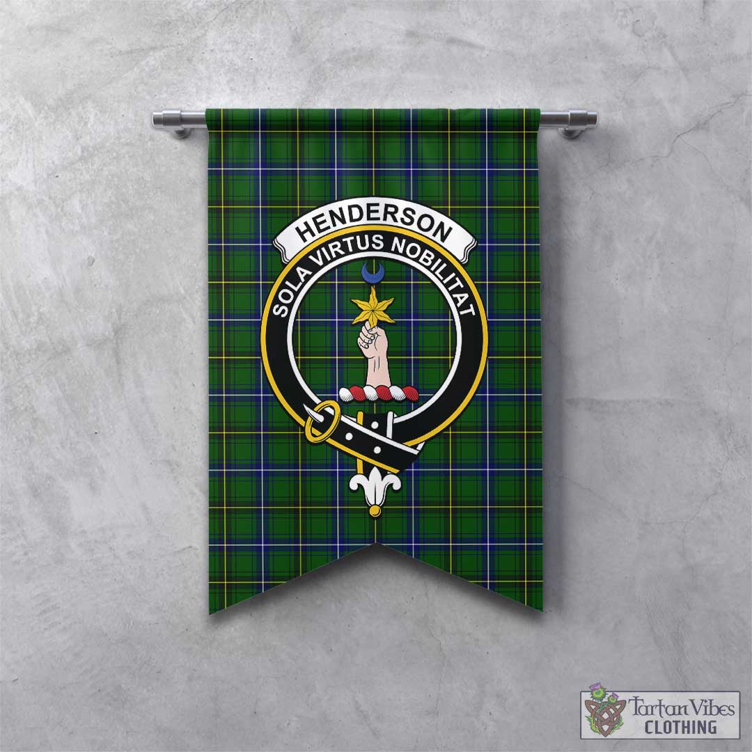 Tartan Vibes Clothing Henderson Modern Tartan Gonfalon, Tartan Banner with Family Crest