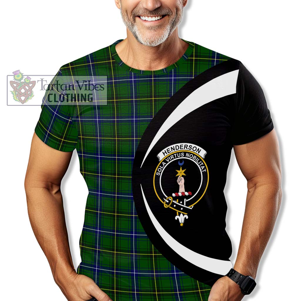 Tartan Vibes Clothing Henderson Modern Tartan T-Shirt with Family Crest Circle Style