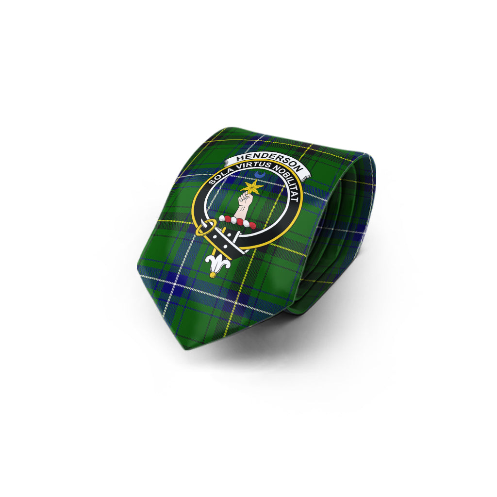 Henderson Tartan Classic Necktie with Family Crest - Tartan Vibes Clothing