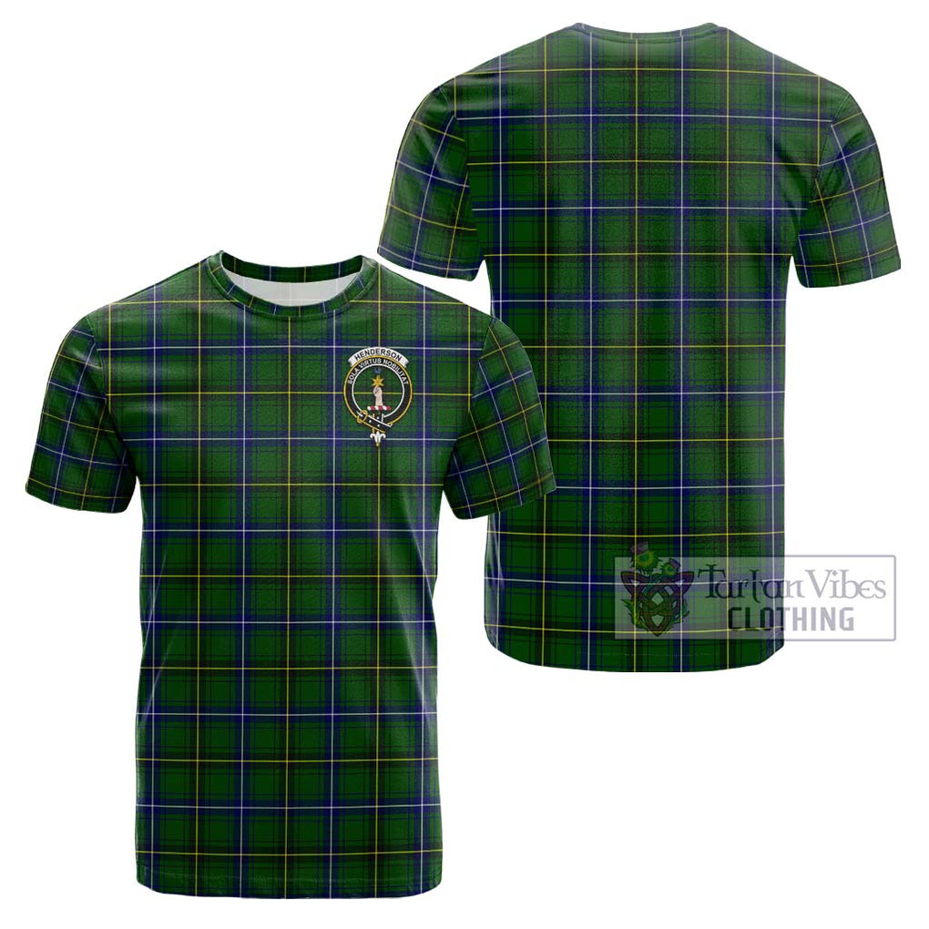 Henderson Tartan Cotton T-Shirt with Family Crest Kid's Shirt - Tartanvibesclothing Shop