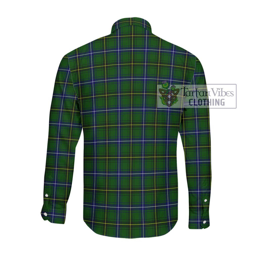 Henderson Tartan Long Sleeve Button Shirt with Family Crest DNA In Me Style - Tartanvibesclothing Shop