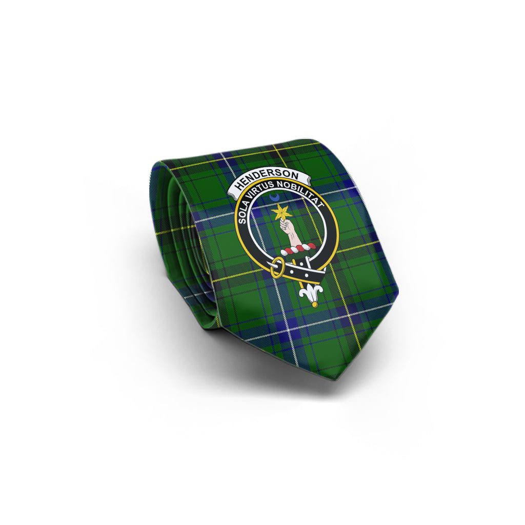 Henderson Tartan Classic Necktie with Family Crest - Tartan Vibes Clothing