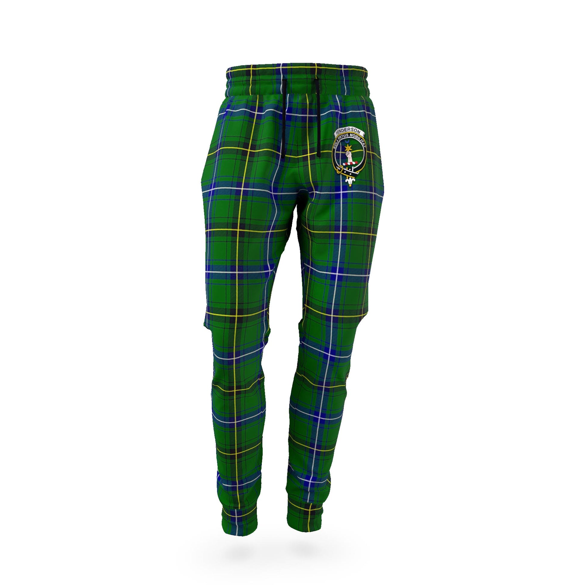 Henderson Tartan Joggers Pants with Family Crest - Tartan Vibes Clothing