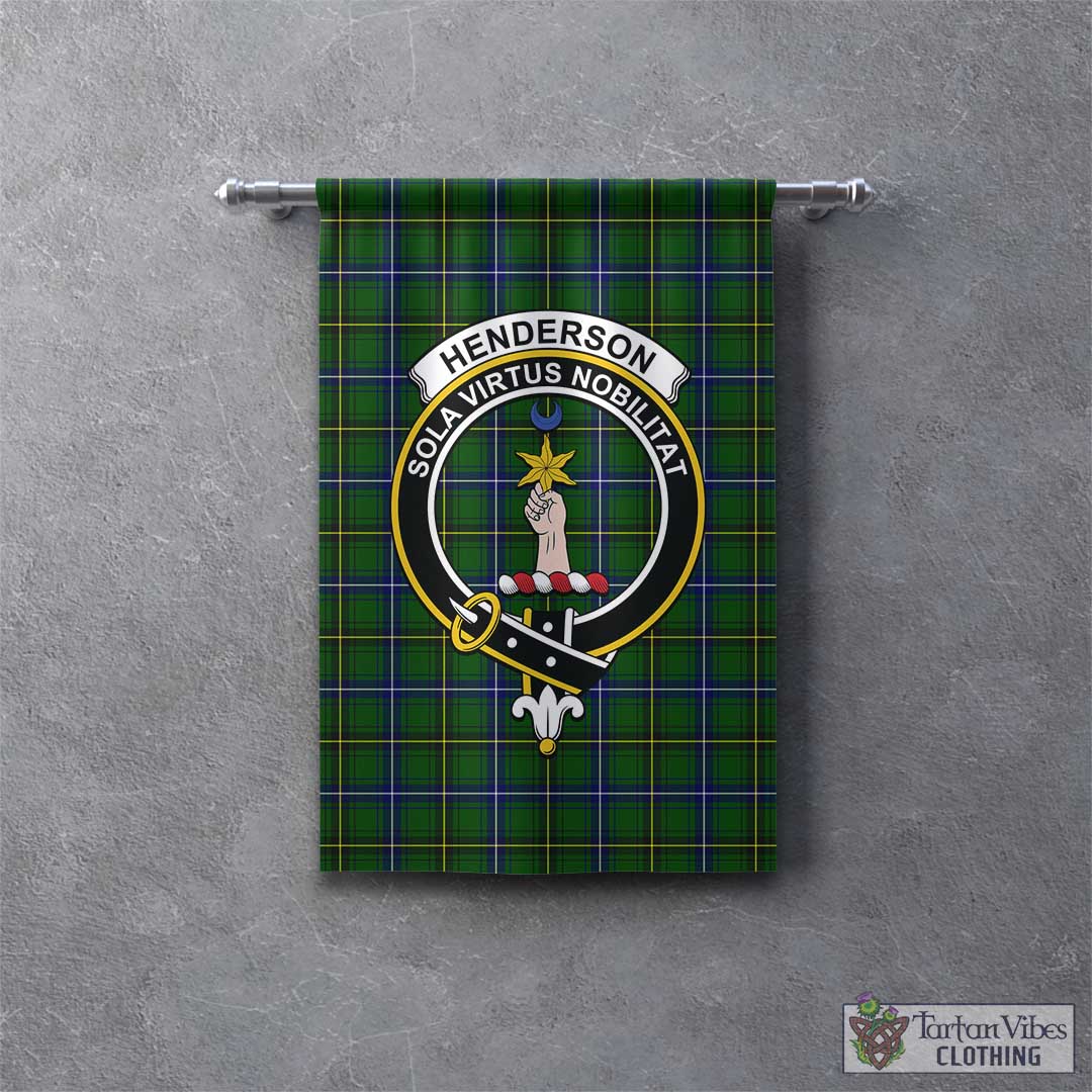 Tartan Vibes Clothing Henderson Modern Tartan Gonfalon, Tartan Banner with Family Crest