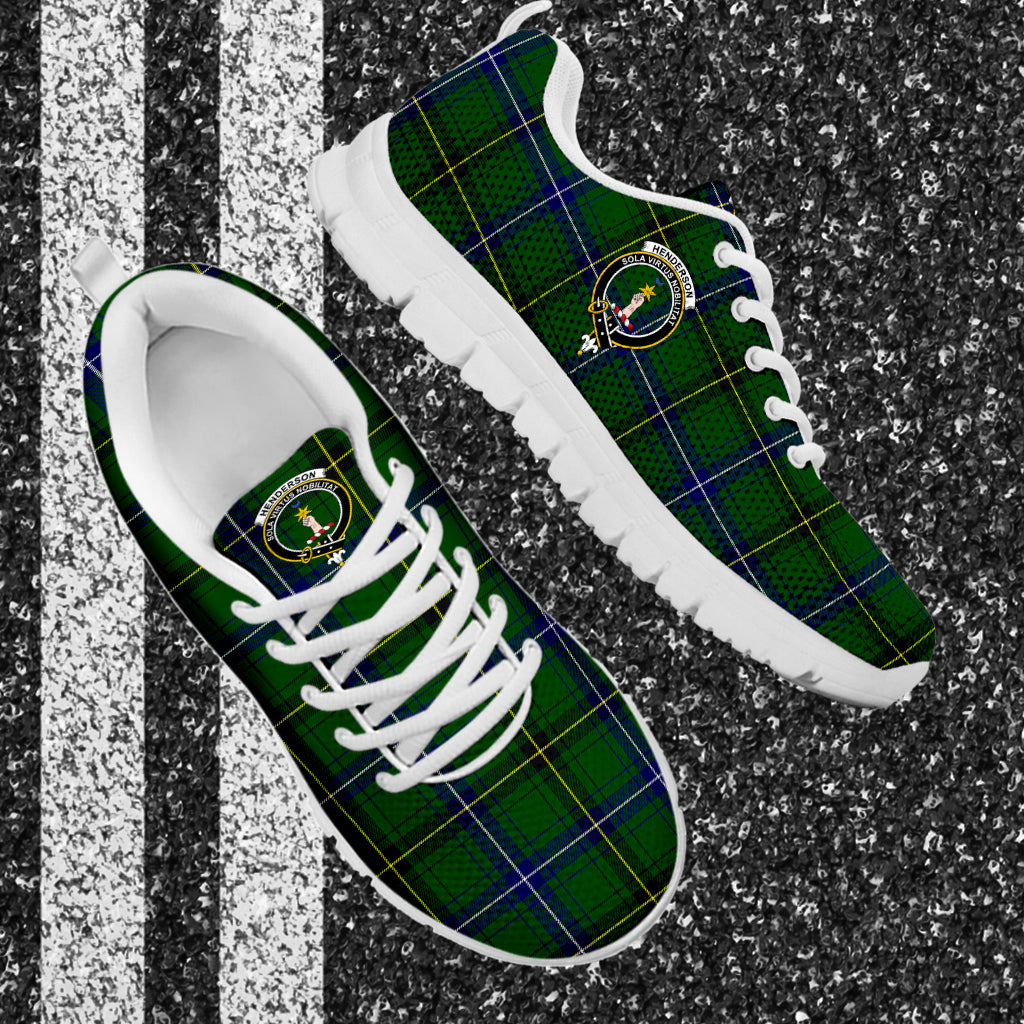 Henderson Tartan Sneakers with Family Crest - Tartan Vibes Clothing