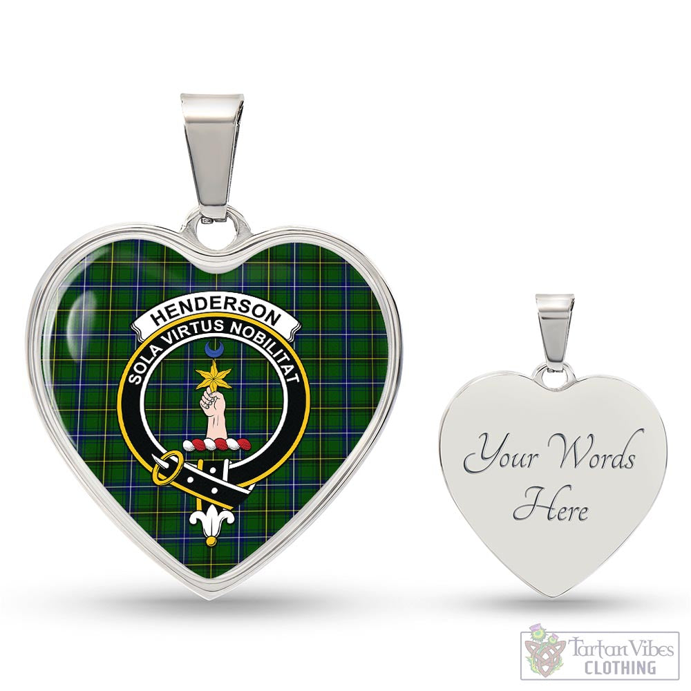 Henderson Tartan Heart Necklace with Family Crest Luxury Necklace (Silver) Yes - Tartan Vibes Clothing