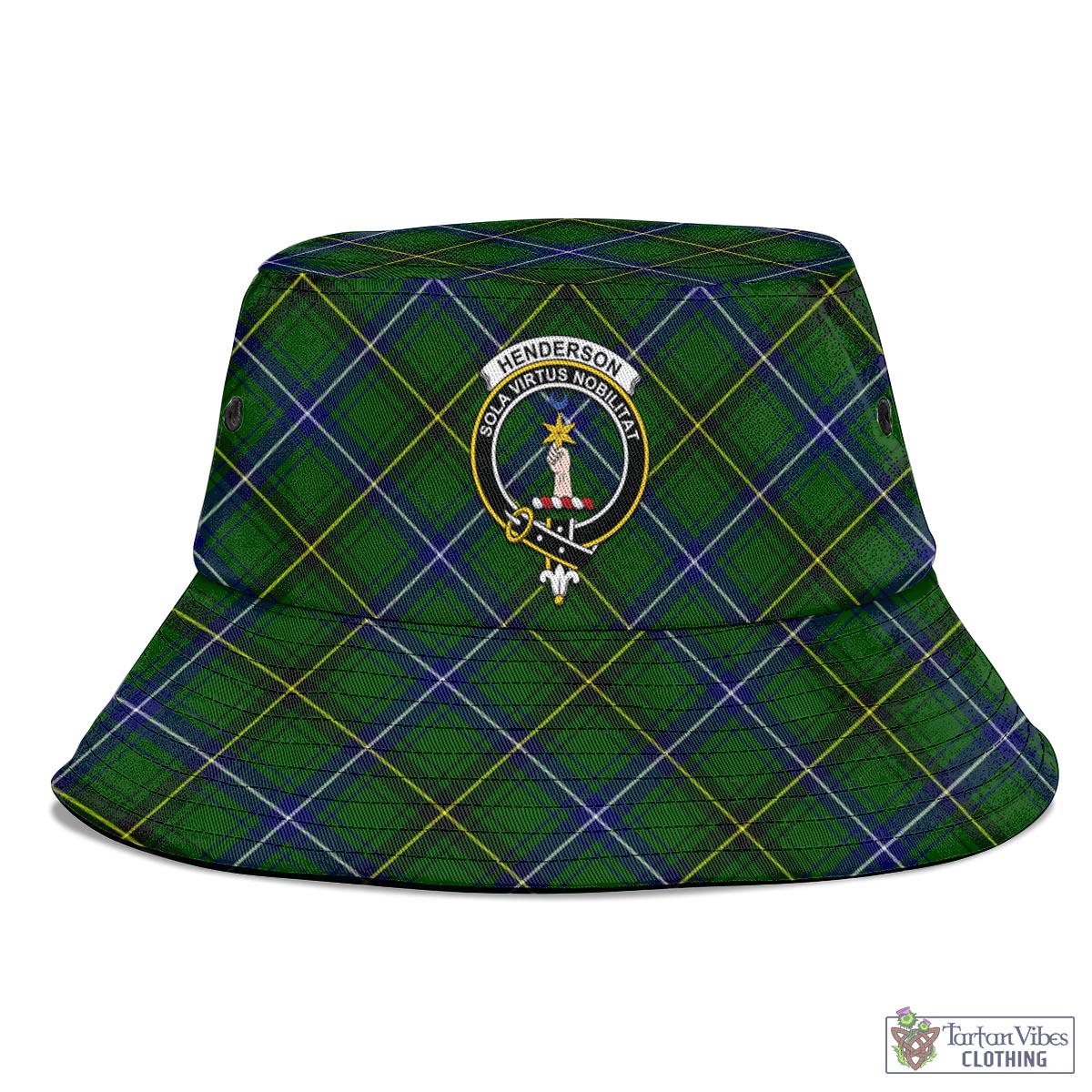 Tartan Vibes Clothing Henderson Modern Tartan Bucket Hat with Family Crest