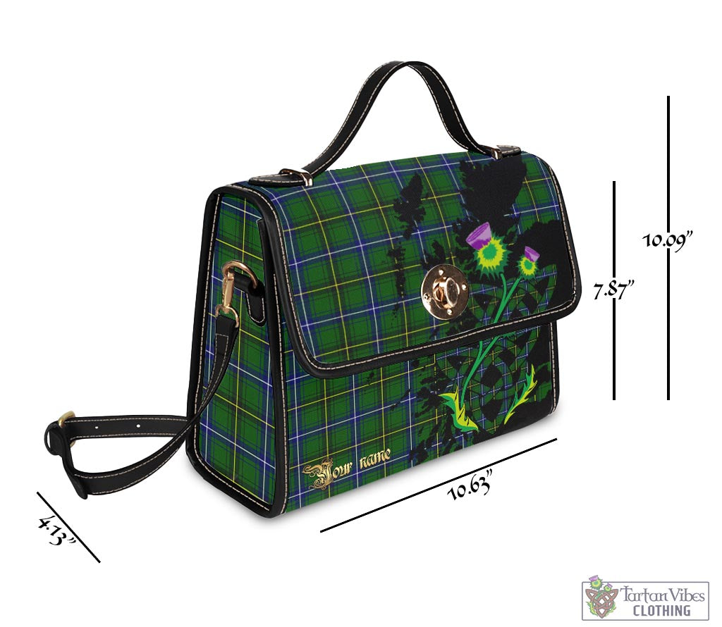 Tartan Vibes Clothing Henderson Modern Tartan Waterproof Canvas Bag with Scotland Map and Thistle Celtic Accents