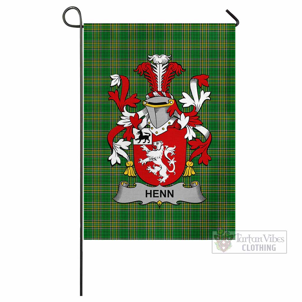 Tartan Vibes Clothing Henn Irish Clan Flag with Coat of Arms