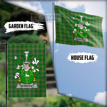 Hennessy Irish Clan Tartan Flag with Coat of Arms