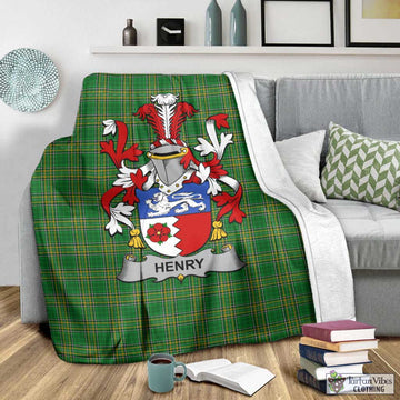 Henry Irish Clan Tartan Blanket with Coat of Arms - Tartan Vibes Clothing