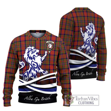 Hepburn Tartan Ugly Sweater with Alba Gu Brath Regal Lion Emblem