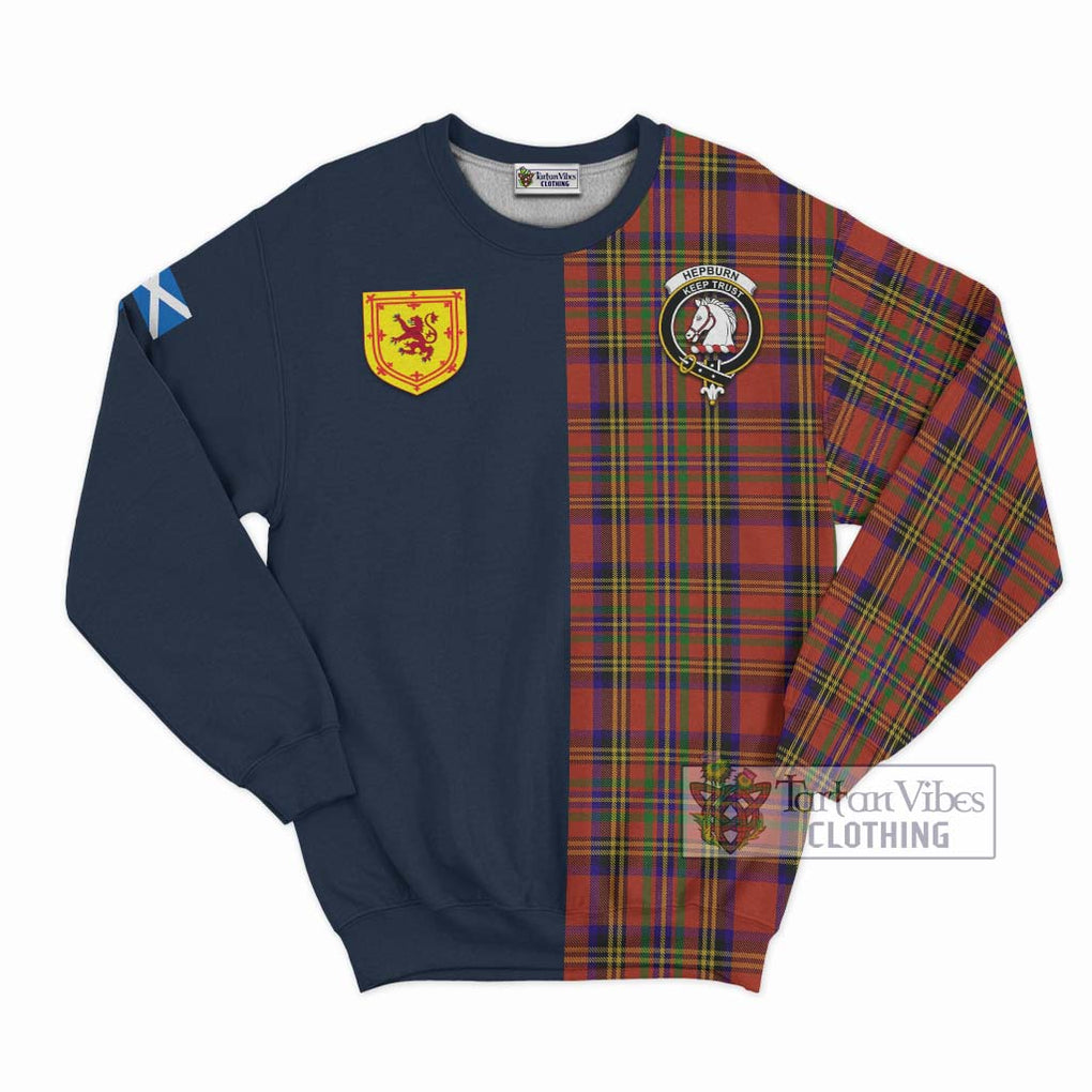 Tartan Vibes Clothing Hepburn Tartan Sweatshirt with Scottish Lion Royal Arm Half Style