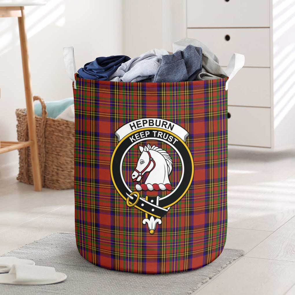 Hepburn Tartan Laundry Basket with Family Crest One Size - Tartanvibesclothing Shop