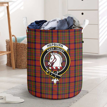 Hepburn Tartan Laundry Basket with Family Crest