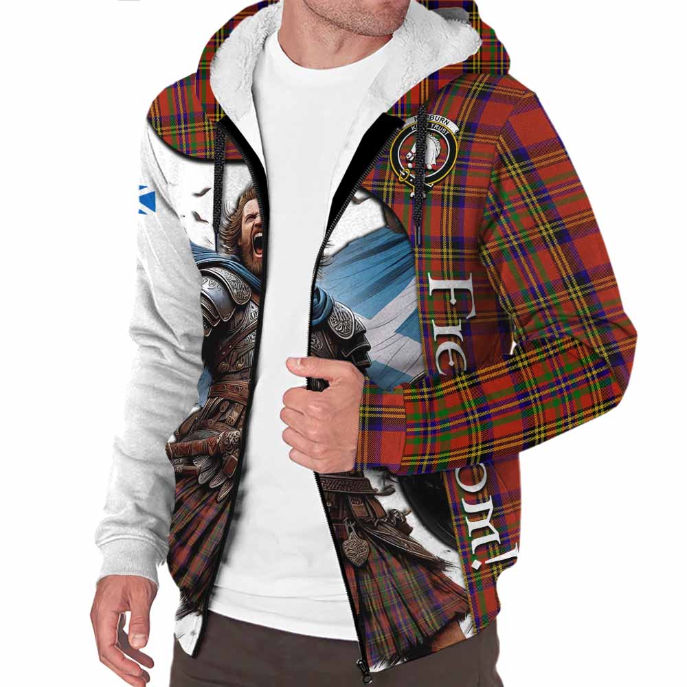 Tartan Vibes Clothing Hepburn Crest Tartan Sherpa Hoodie Inspired by the Freedom of Scottish Warrior