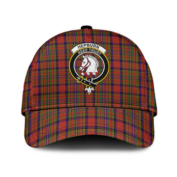 Hepburn Tartan Classic Cap with Family Crest