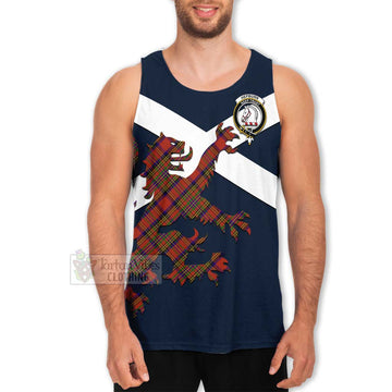 Hepburn Tartan Lion Rampant Men's Tank Top Proudly Display Your Heritage with Alba Gu Brath and Clan Name Men - Tartan Vibes Clothing