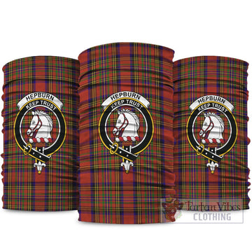 Hepburn Tartan Neck Gaiters, Tartan Bandanas, Tartan Head Band with Family Crest