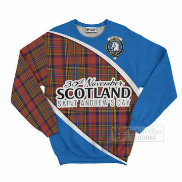 Hepburn Family Crest Tartan Sweatshirt Celebrate Saint Andrew's Day in Style