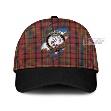 Hepburn Tartan Classic Cap with Family Crest In Me Style