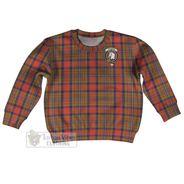 Hepburn Tartan Kid Ugly Sweater with Family Crest