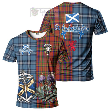 Hepburn Tartan T-Shirt Happy St. Andrew's Day Half Tartan Style