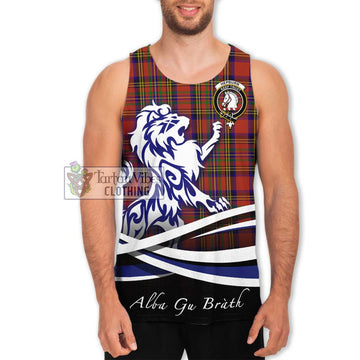 Hepburn Tartan Men's Tank Top with Alba Gu Brath Regal Lion Emblem Men - Tartan Vibes Clothing