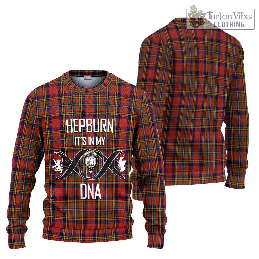 Hepburn Tartan Knitted Sweater with Family Crest DNA In Me Style Unisex - Tartanvibesclothing Shop