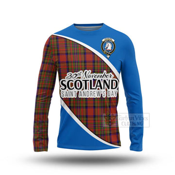 Hepburn Family Crest Tartan Long Sleeve T-Shirt Celebrate Saint Andrew's Day in Style