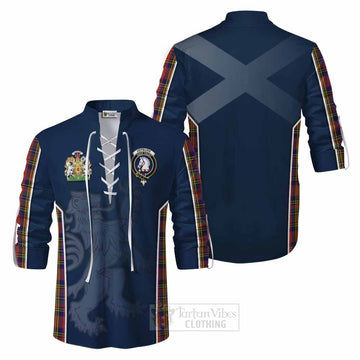 Hepburn Tartan Ghillie Kilt Shirt with Family Crest and Lion Rampant Vibes Sport Style