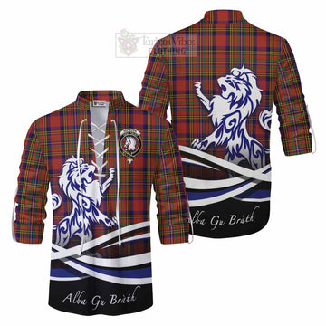 Hepburn Tartan Ghillie Kilt Shirt with Alba Gu Brath Regal Lion Emblem