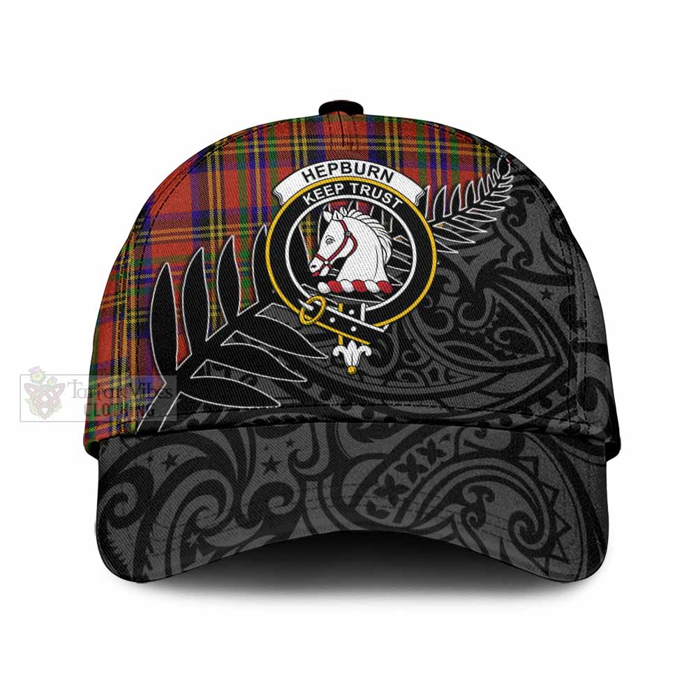 Tartan Vibes Clothing Hepburn Tartan Classic Cap with New Zealand Silver Fern Half Style