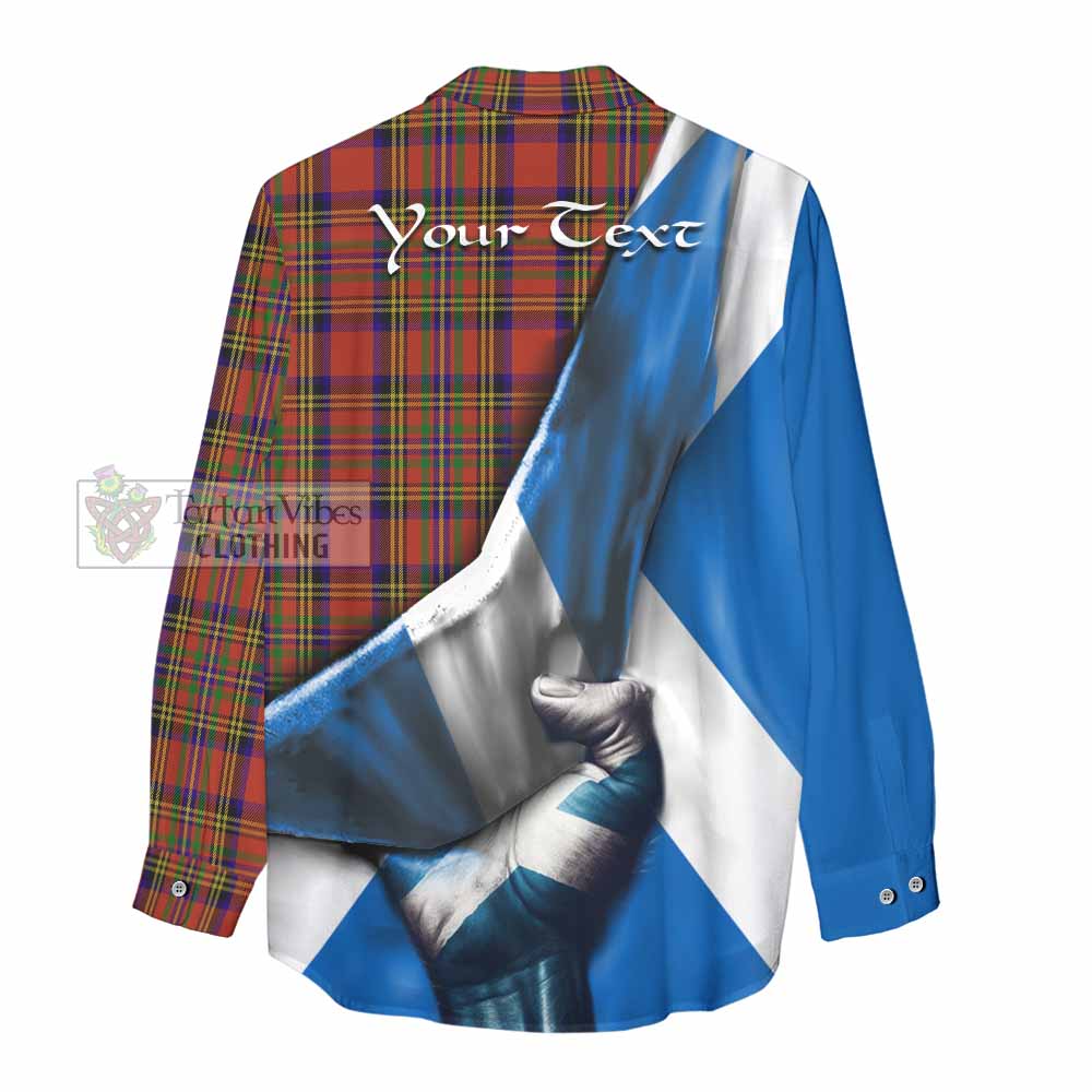 Tartan Vibes Clothing Hepburn Tartan Women's Casual Shirt with Family Crest Scotland Patriotic Style