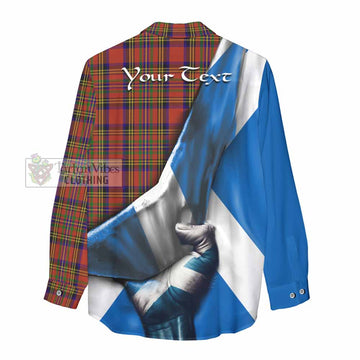 Hepburn Tartan Women's Casual Shirt with Family Crest Scotland Patriotic Style