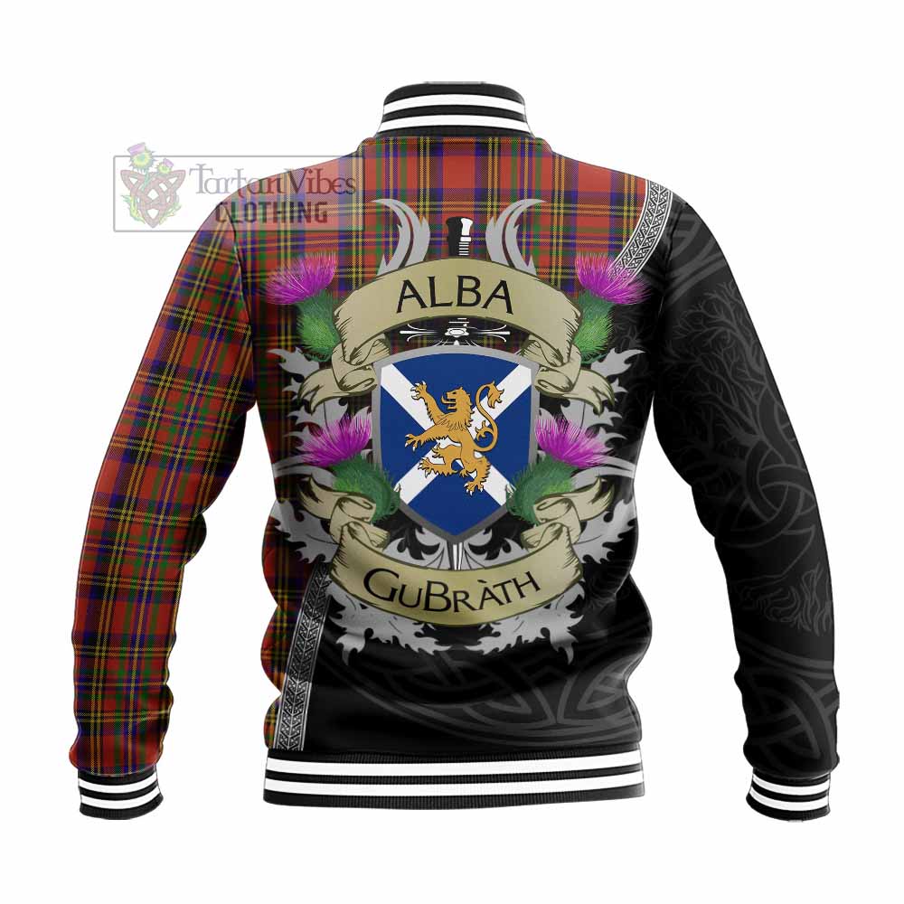 Hepburn Tartan Family Crest Baseball Jacket Lion Rampant Royal Thistle Shield Celtic Inspired - Tartan Vibes Clothing