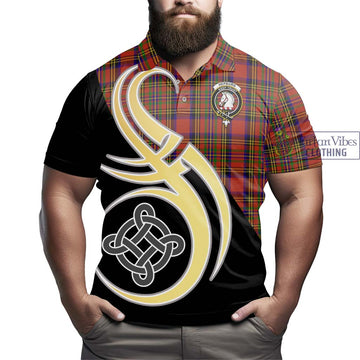 Hepburn Tartan Polo Shirt with Family Crest and Celtic Symbol Style