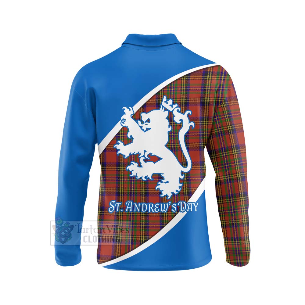 Tartan Vibes Clothing Hepburn Family Crest Tartan Long Sleeve Polo Shirt Celebrate Saint Andrew's Day in Style