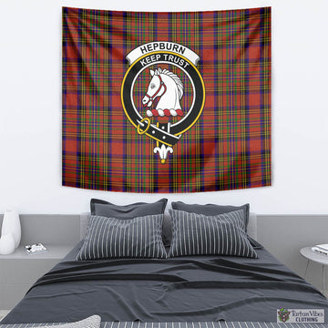 Hepburn Tartan Tapestry Wall Hanging and Home Decor for Room with Family Crest