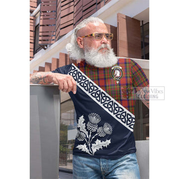 Hepburn Tartan Cotton T-shirt Featuring Thistle and Scotland Map