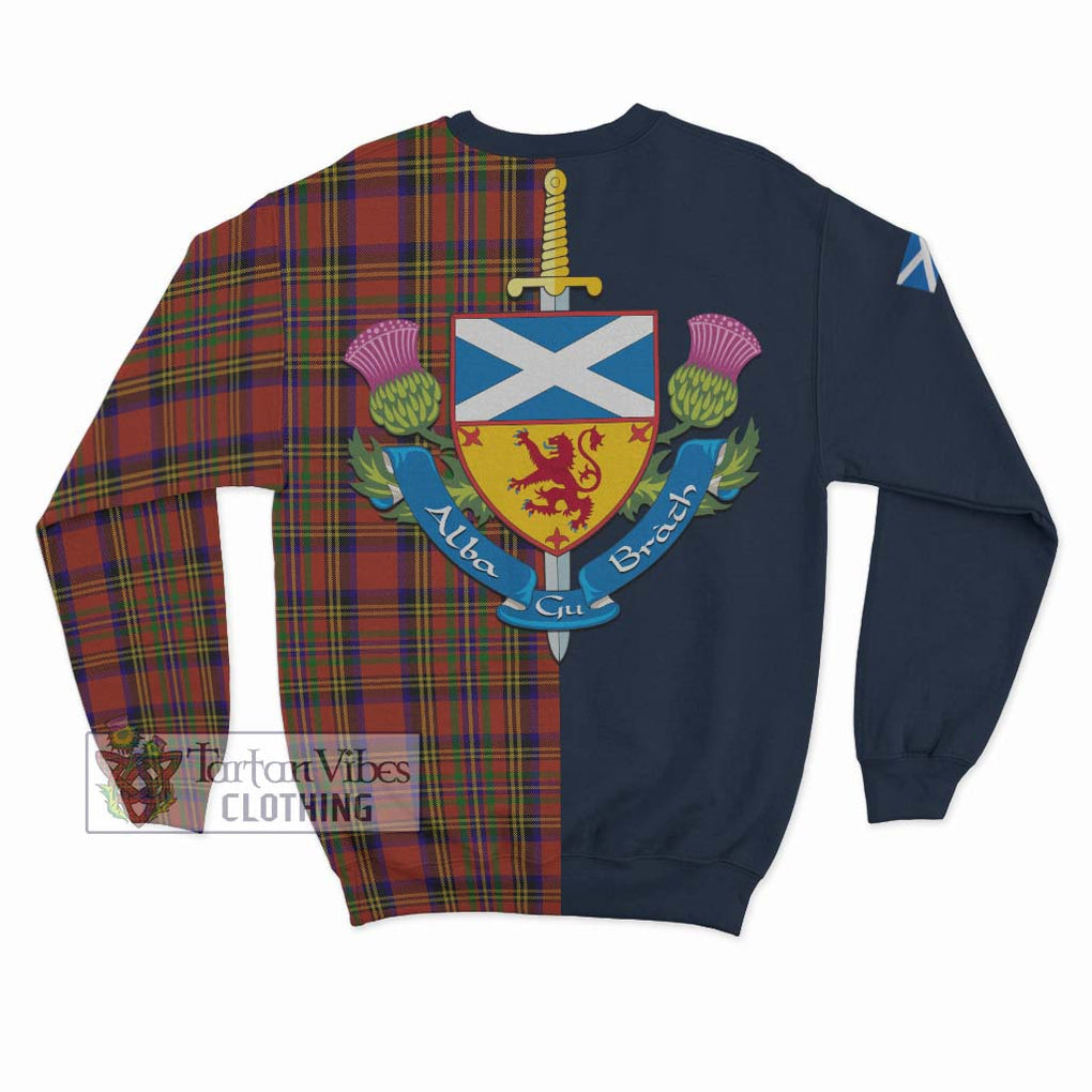 Tartan Vibes Clothing Hepburn Tartan Sweatshirt with Scottish Lion Royal Arm Half Style