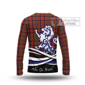 Hepburn Tartan Long Sleeve T-Shirt with Alba Gu Brath Regal Lion Emblem