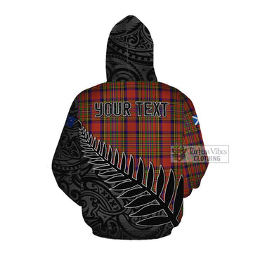 Hepburn Crest Tartan Cotton Hoodie with New Zealand Silver Fern Half Style